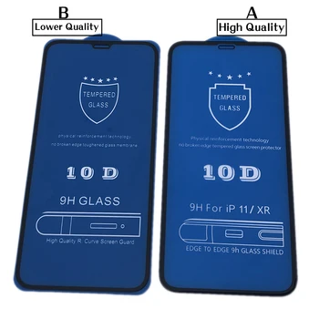 10VNT/daug Prabangos Grūdintas Stiklas iPhone 11 PRO MAX Screen Protector XS max XR X 6S 6 7 8 plius 