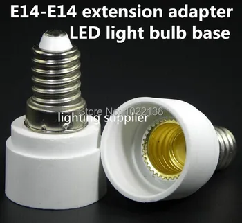10vnt E14 į E14 LED lemputės bazės adapter Išplėtimo lizdo Keitiklis PC medžiaga atspari ugniai E14-E14 adapteris Lempos bazės savininkas plug