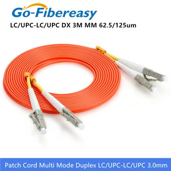 10vnt FTTH Fiber Optic Patch Cable LC-LC Multimode Dvipusis OM1 Optinio Pluošto Kabelis 3M LC/LC Jungtis Optinio Pluošto Optinis Kabelis
