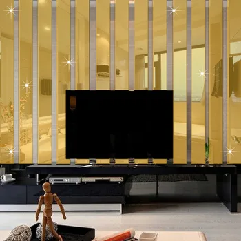 10vnt Ilgas Stačiakampis Šiuolaikinės 3D Akrilo Sienos Veidrodis Lipdukas Namų Puošybai Sienos Sienos Lipdukas Dekoras