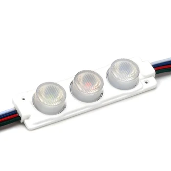 10VNT LED Modulis 3LEDs 3030 RGB / Balta, IP65 Vandeniui įpurškimo objektyvas, LED modulius, atsižvelgiant DC12V Raudona+Mėlyna+Žalia