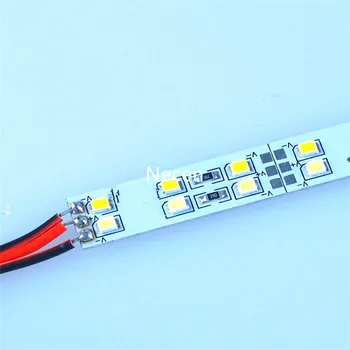 10VNT LED Nelanksti, baras šviesos balta/šiltai balta dviejų spalvų 5730SMD 50CM/VNT DC12V