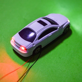 10vnt Mastelis 1:100 miniatiūrinių modelis lengvųjų automobilių plastiko modelio automobilių su LED 12V
