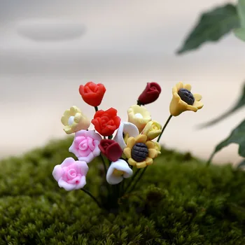 10VNT Pasakų Sodo Kraštovaizdžio Vazoninių Vejos Mikro Miniatiūros Gėlių Mini Dirbtinio Ėriukų Gluosniai Duomenys Amatų PASIDARYK pats Apdailos