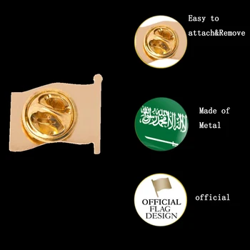 10VNT Saudo Arabija Nationla Auksą, Padengtą Plevėsuojanti Vėliava Atvartas Pin Oficialų Kostiumą, ir Šalikas