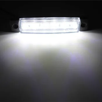 10x 12V Automobilio Šoninis Gabaritinis žibintas Išorės Apšvietimas Baltos spalvos 6 SMD LED Auto Sunkvežimis Sunkvežimis Indikatorius Priekabos Šviesos Uodega Galinės Lempos