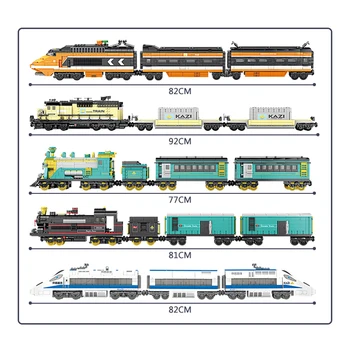 1192PCS Miesto Elektros greitųjų Geležinkelių Traukinių modelių Kūrimo Blokai Patogiai, biuro įranga Traukinių Geležinkelio Bėgių Plytų Žaislai Vaikams