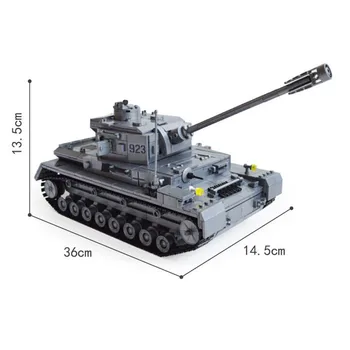 1193Pcs Karinės Didelis Tankas Panzer IV Modelis Statybinių Blokų Rinkinius Armijos WW2 Brinquedos Plytų Rinkinys Švietimo Žaislai Vaikams