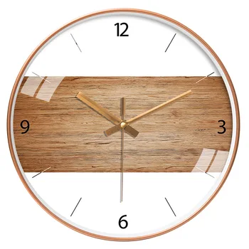 [12 colių 30cm] Šiaurės silent laikrodis paprastas modernus laikrodis sieninis laikrodis medienos grūdų spalvų mados kūrybos sienos Žiūrėti