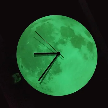 12 colių Augti Mėnulis Sieninis Laikrodis 30CM Šviesos Mėnulio Formos, Apskritas Laikrodis Namų miegamojo, biuro Clcok