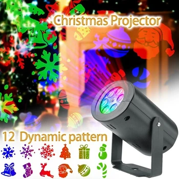 12 Modelis Automatinė Sukasi LED Projektorius Žibintai Vandeniui Patalpų kalėdinė dekoracija Dėmesio Naktį Žibintai Kraštovaizdžio Lempos