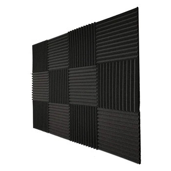 12 Vnt Black Akustinės Plokštės garso izoliacija Putų Akustinių Plytelės Studija Putų Garso Pleištai 2,5 x 30 x 30cm
