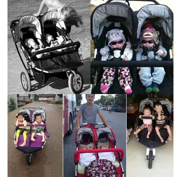 12inch Gumos Varantys Dvynių Vežimėliai, Kūdikių Jogger Vežimo, Aliuminio Lydinio Rėmas Dvigubas Vaikai Vagonas Su Šoko Įrodymas