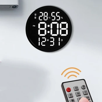 12Inch Led Išjungti Skaitmeninio Temperatūra ir Drėgmė Laikrodis,Elektroninis Laikrodis už Kambarį Apdaila