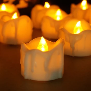 12Pcs Atokiose ar ne Nuotolinio Valdymo Mirgėjimas LED Žvakės Valentino Diena/Šalis/Naujus Metus, Apdailos, Elektros Flameless Arbata Šviesos