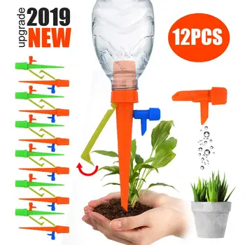 12PCS Naujausias Ajustable Laistymo Laistymo Smaigalys su Laikikliu Augalai, Gėlių vidinis Namų Waterers Butelis Lašelinė Drėkinimo