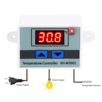 12V 24V 220VAC Skaitmeninis LED Temperatūros Reguliatorius 