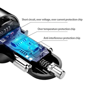 12V-24V Automobilinio Cigarečių Degiklio Įkroviklis USB Auto QC 3.0 Greitai Įkrauti 3 USB Skirstytuvo Adapteris Mobilaus Telefono DVR GPS MP3 Įkrovimas