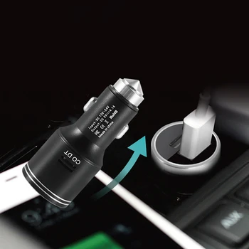 12V/24V Įvesties Smart Automobilinis Įkroviklis Anglies Monoksido Detektorius CO Signalizacijos USB 3.5 Greito Įkrovimo Automobilinis Įkroviklis Kelionės Emerge