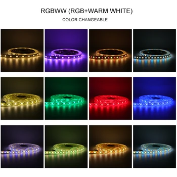 12V LED Juostelės Žibintai, 5M/Roll Lanksti LED Juostos SMD 5050 RGB 120LEDs/m RGBW RGBWW 96LEDs/m