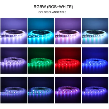 12V LED Juostelės Žibintai, 5M/Roll Lanksti LED Juostos SMD 5050 RGB 120LEDs/m RGBW RGBWW 96LEDs/m