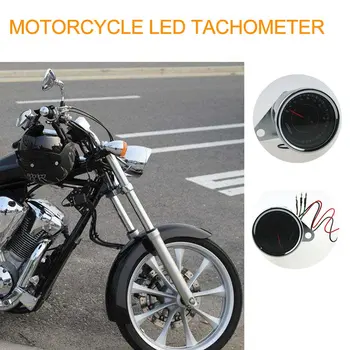 12V Universali Motociklų Tachometras Metrų LED Backlight 13K APS / min Shift Motociklo Skaitmeninis Tachometras, Tepalo, Kuro Svirtis Indikatorius