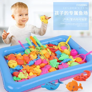 13 VNT Žuvų Žaislai Plastikinių Magnetinių Žvejybos interaktyvus Žaidimas Vaikams, Žaislai Vaikams, Žuvų Kūdikių Vonia Dovanos