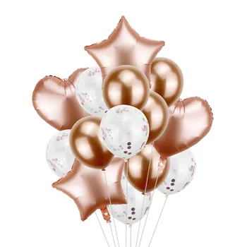 14pcs konfeti chromuotas balionas vestuvių dekoravimas žvaigždžių aliuminio folija balionas gimtadienio apdailos baby shower