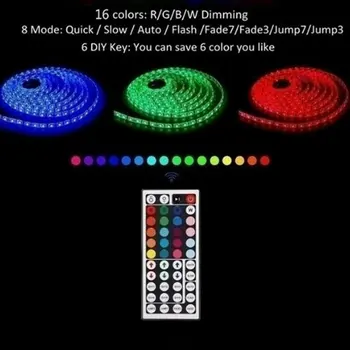 15 Metrų 600 Apšvietimas Ne vandeniui RGB Spalvos-keičiasi Gaiviųjų LED Šviesos su 44-raktas Centrinis Valdiklis SMD3528