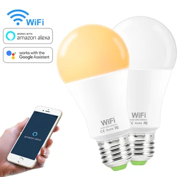 15W LED WIFI Smart Lemputė Palaiko Alexa 