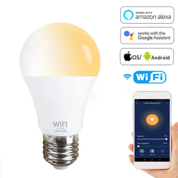 15W WiFi Smart Lemputės B22 E27 LED Lempa APP Veikia, Alexa, Google 