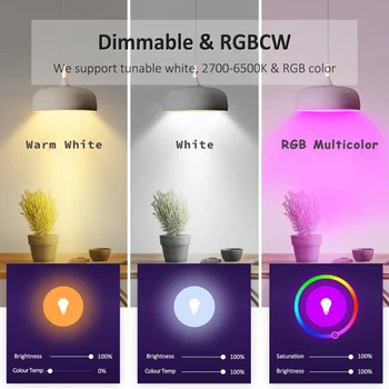 15W WiFi Smart Lemputės RGB Balta Stebuklinga Lempa E27 B22 