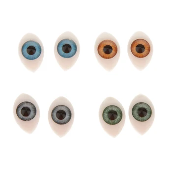 16 Vienetų Plastikinių Ovalo formos Akių Obuolius Kaukėms Lėlės Lokys Žaislas Priėmimo 5mm, 6mm