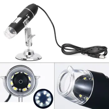 1600X USB Skaitmeninis Mikroskopas su Kamera Endoskopą 8LED didinamasis stiklas su Paspaudę Stovėti D0AC
