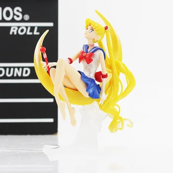 16CM Anime Sailor Moon Usagi Tsukino PVC Veiksmų Skaičius, Sparnai Pyragas Apdaila Kolekcijos Modelis Žaislas, Lėlė Mergaitėms, Dovanos