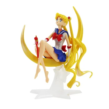 16CM Anime Sailor Moon Usagi Tsukino PVC Veiksmų Skaičius, Sparnai Pyragas Apdaila Kolekcijos Modelis Žaislas, Lėlė Mergaitėms, Dovanos
