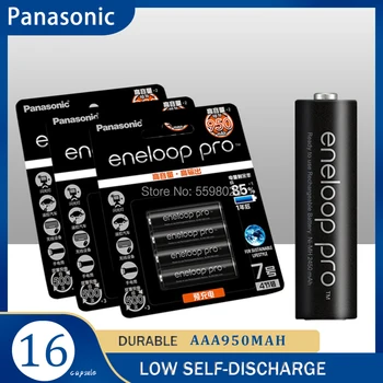 16pcs Originalaus panasonic Eneloop Pro AAA baterija 950mAh 1.2 v ni-mh nuotolinio valdymo pultas laikrodis prerechargeable baterija