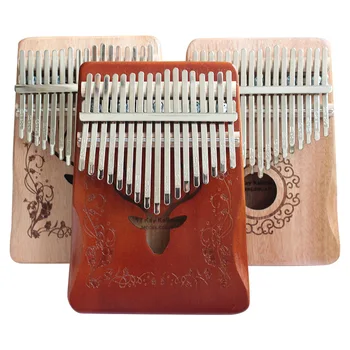 17-raktas Kalimba nykščio nešiojamų fortepijonas piršto elastinga fortepijonas kūno muzikos instrumentas pagamintas iš faneros aukštos kokybės medinės raudonmedis