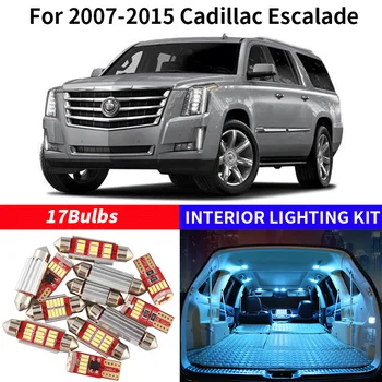 17x Canbus Baltos LED Lemputės Interjero Rinkinys 2007-Cadillac Escalade Žemėlapis Daiktadėžė Magistraliniai Krovinių Licencijos Lemputė 12V Automobilio Lig