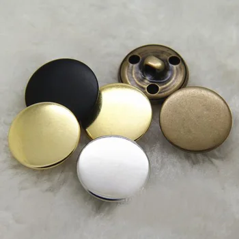 18-25mm Metalo plokščias veidrodis aukso tonas sidabro sagties mygtuką kailis megztinis sagtis švarkelis, striukė dekoratyvinis mygtuką C036