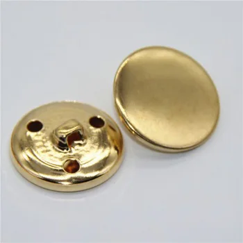 18-25mm Metalo plokščias veidrodis aukso tonas sidabro sagties mygtuką kailis megztinis sagtis švarkelis, striukė dekoratyvinis mygtuką C036