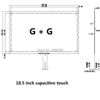 18.5 colių capacitive touch G+G struktūra 430.3X256.22mmUSB universal 10-point touch 