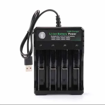 18650 Įkroviklis 4 lizdas Li-ion baterija USB nepriklausomas krovimo nešiojamųjų elektroninių cigarečių 18350 16340 14500 baterijos kroviklis