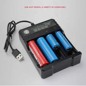 18650 Įkroviklis 4 lizdas Li-ion baterija USB nepriklausomas krovimo nešiojamųjų elektroninių cigarečių 18350 16340 14500 baterijos kroviklis