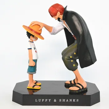 18cm Anime One Piece pav Akakami nr. shankusu+ Hat Luffy 2vnt nustatyti PVC Veiksmų Skaičius, Kolekcines, Modelis Žaislas Statulėlės vaikams