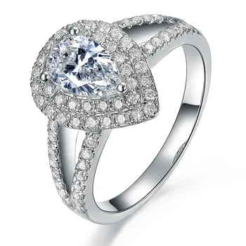 18K goldr žiedas 1ct D VVS moissanite Sužadėtuvių žiedas&Vestuvių Papuošalai su sertifikato 0055