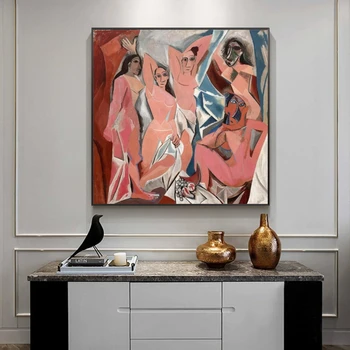 1907 Iki Pablo Picasso Drobės Paveikslai Avinjono Meno Kūrinius, Reprodukcijas Sienos Menas Nuotraukas Garsaus Dekoras Drobė