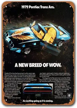 1979 m. Pontiac Trans Am Alavo Metalo Ženklus, Senovinius Automobilius, Sisoso Stendai Plakatas Pub Vyras Urvas Retro Sienų Dekoras 8x12 colių