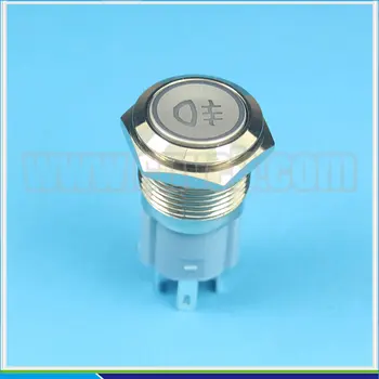 1NO1NC 16mm žiedo&simbolis led vandeniui jungikliu momenatry anti-vandal toks mygtukas jungiklis, auto automobilis