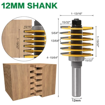 1pc 8mm Shank12mm karka Nauja 2 Dantis Reguliuojamas Piršto sąnarys Maršrutizatorius Tiek Tenon Cutter Pramoninės Klasės Medienos Priemonė